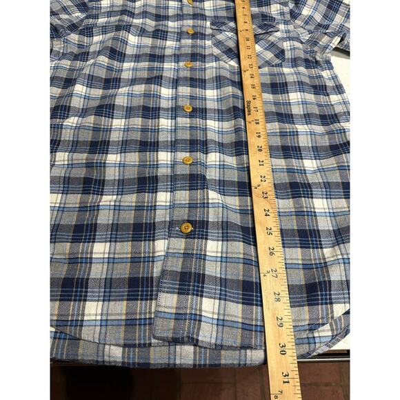Duluth Trading Men’s Button Down Shirt Blue Plaid Flannel Slim Fit Cotton Medium - Picture 5 of 8